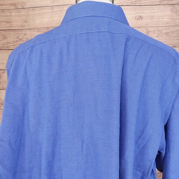 VAN HEUSEN REGULAR FIT WRINKLE FREE BLUE BUTTON DOWN SHIRT SZ 2XL 18-18.5 36/37 - Picture 5 of 7